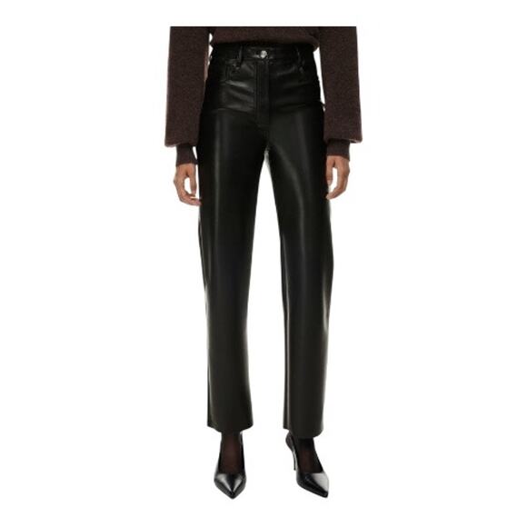 Aritzia Wilfred The Melina Pant In Black Faux Leather Size 12 - Picture 1 of 9